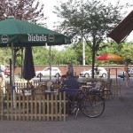 At a crossing downtown