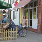 At a crossing downtown