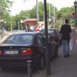 At a crossing downtown