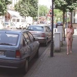 At a crossing downtown