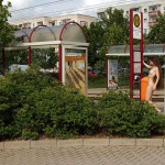 At and around a train station