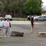 At a castle overlooking the city