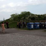 At a castle overlooking the city