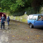 Next to a road in a shop