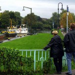 Next to a road in a shop