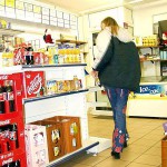 Shoplifting in a kiosk