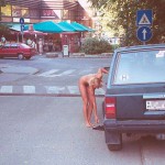 In the shopping area of a touristical