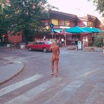 In the shopping area of a touristical