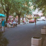 In the shopping area of a touristical