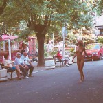 In the shopping area of a touristical