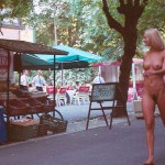 In the shopping area of a touristical