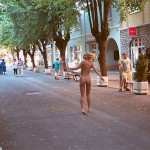 In the shopping area of a touristical