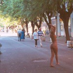 In the shopping area of a touristical