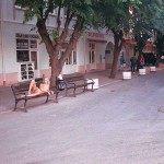 In the shopping area of a touristical