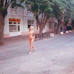 In the shopping area of a touristical