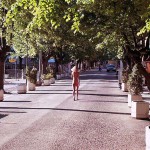 In the shopping area of a touristical