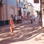 In the shopping area of a touristical