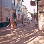 In the shopping area of a touristical