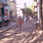 In the shopping area of a touristical