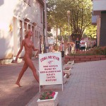 In the shopping area of a touristical