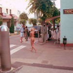 In the shopping area of a touristical