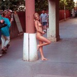 In the shopping area of a touristical