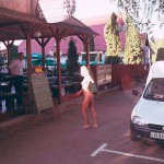 In the shopping area of a touristical