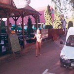 In the shopping area of a touristical