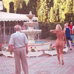 In the shopping area of a touristical