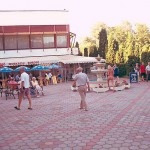 In the shopping area of a touristical