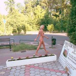 In the shopping area of a touristical