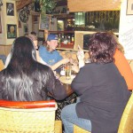 A strip game in a bar