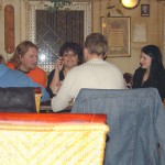 A strip game in a bar