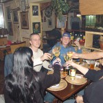 A strip game in a bar