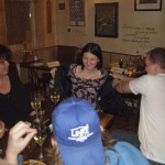 A strip game in a bar