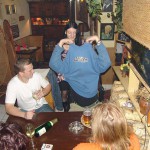 A strip game in a bar