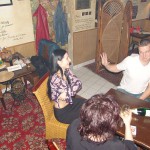 A strip game in a bar