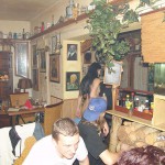 A strip game in a bar