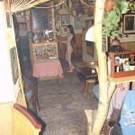 A strip game in a bar