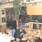 A strip game in a bar