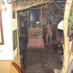 A strip game in a bar