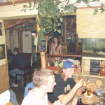 A strip game in a bar