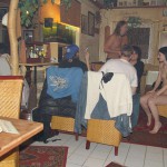 A strip game in a bar