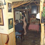 A strip game in a bar