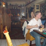 A strip game in a bar