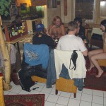 A strip game in a bar