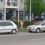 At the entrance of a corporate office