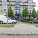 At the entrance of a corporate office