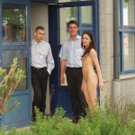 At the entrance of a corporate office