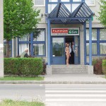 At the entrance of a corporate office